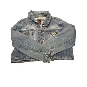 Cropped  Denim Jean Jacket Women's Size 18 Trucker Zana Di Minimalist Layering